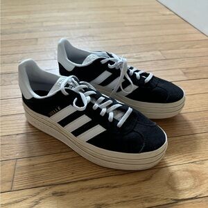 Adidas Platform Gazelle Black and White